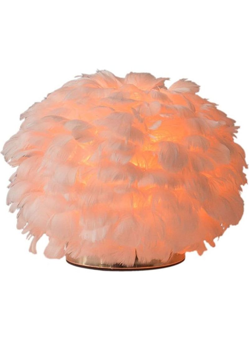 LED Feather Detail Table Lamp Orange 20x30centimeter