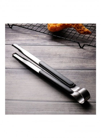 Stainless Steel Bread Barbecue Grill Steak Clamp Black/Silver 25.5x2x2cm