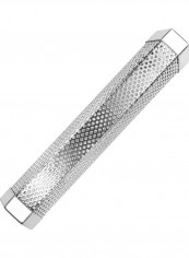 Stainless Steel Diamond Shaped Smoked Tube Barbecue Tool Silver 32x6.3x5.7cm