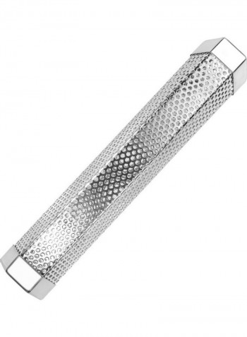 Stainless Steel Diamond Shaped Smoked Tube Barbecue Tool Silver 32x6.3x5.7cm