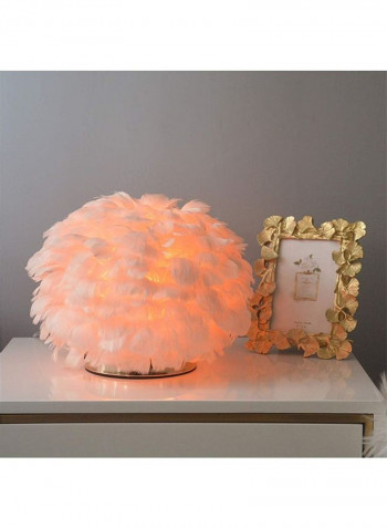 LED Feather Detail Table Lamp Orange 20x30centimeter