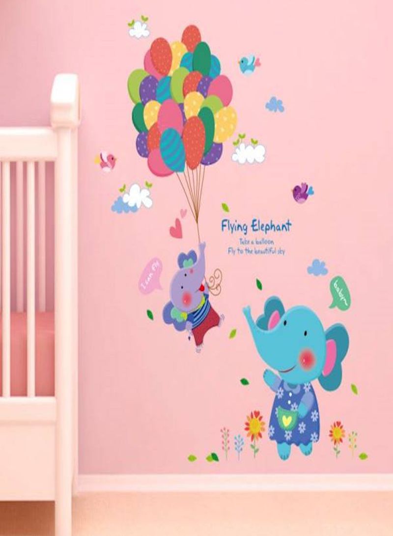 Happy Elephant Wall Decoration Stickers Multicolour