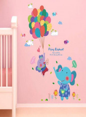 Happy Elephant Wall Decoration Stickers Multicolour