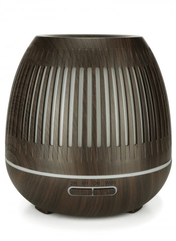 400ml yx-130 Smart WiFi Essential Oil Diffuser Wood Grain Aromatherapy Humidifier Dark Brown 16.8cm