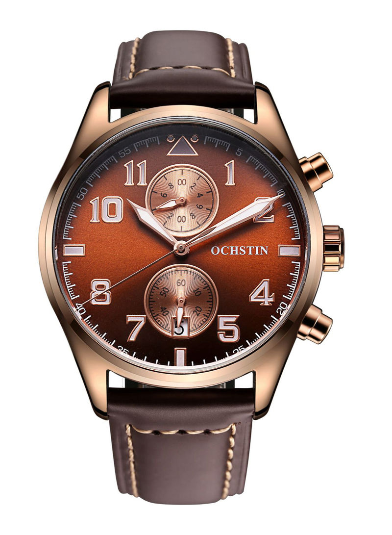 Men's Leather Analog Watch GQ043A