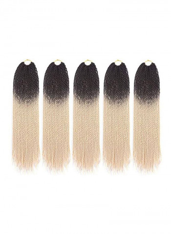 5-Piece Crochet Braid Hair Extension Set Black/Blonde 24inch