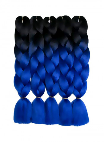 Pack Of 5 Twist Braids Hair Extension T1b/Blue 24inch