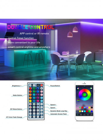 RGB LED Light Strip With Remote Control Multicolour 18.00x6.50x17.50cm