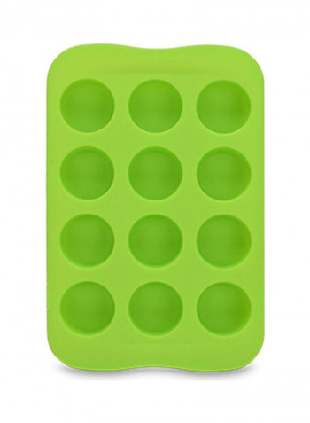 12-Piece Silicone Ice Mould Green 10.5x16cm