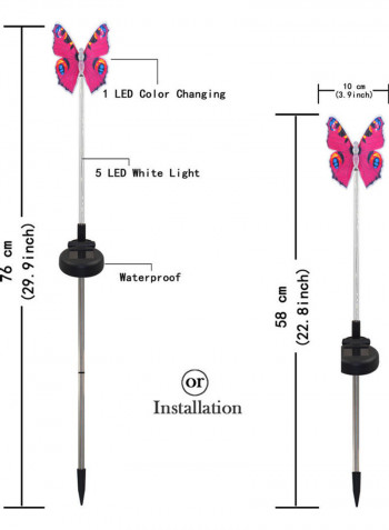 Pack Of 4 Solar Power Garden Stake LED Light Multicolour