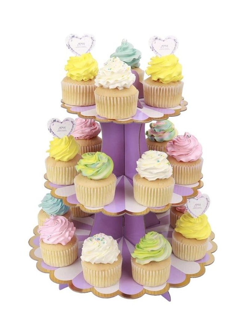 3 Tier Cake Display Stand And Fruit Plate Purple Lollipop