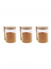 3-Piece Bowl with Bamboo Lid and Spoon Clear/Brown 800 x 3ml reviews 3-Piece Bowl with Bamboo Lid and Spoon Clear/Brown 800 x 3ml