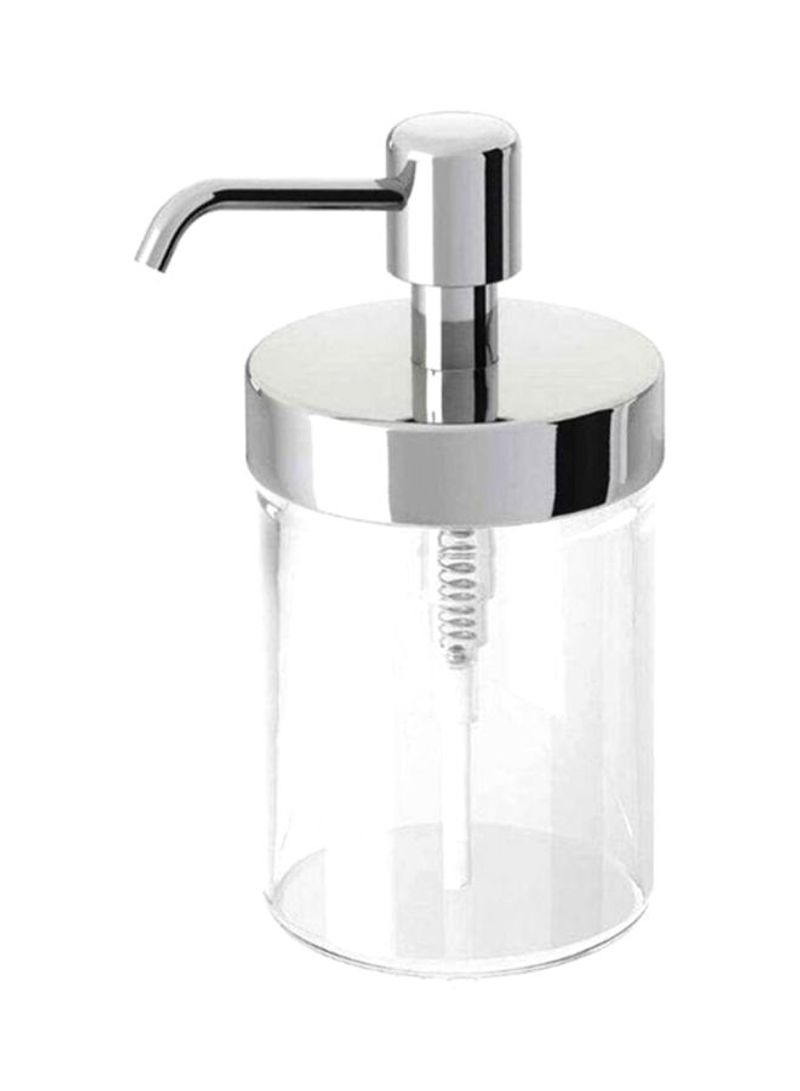 Manual Soap Dispenser Clear/Silver 10centimeter