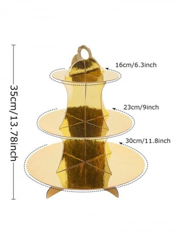 1 Piece 3 Tier Cake Display Stand And Fruit Plate Gold