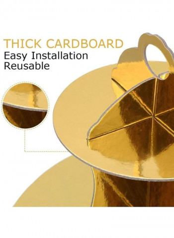 1 Piece 3 Tier Cake Display Stand And Fruit Plate Gold