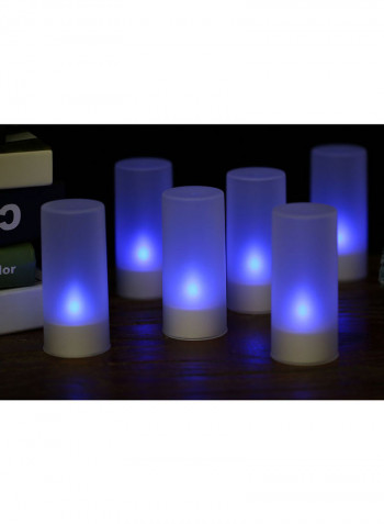 6-Piece Rechargeable LED Remote Control Candle Light Set Multicolour