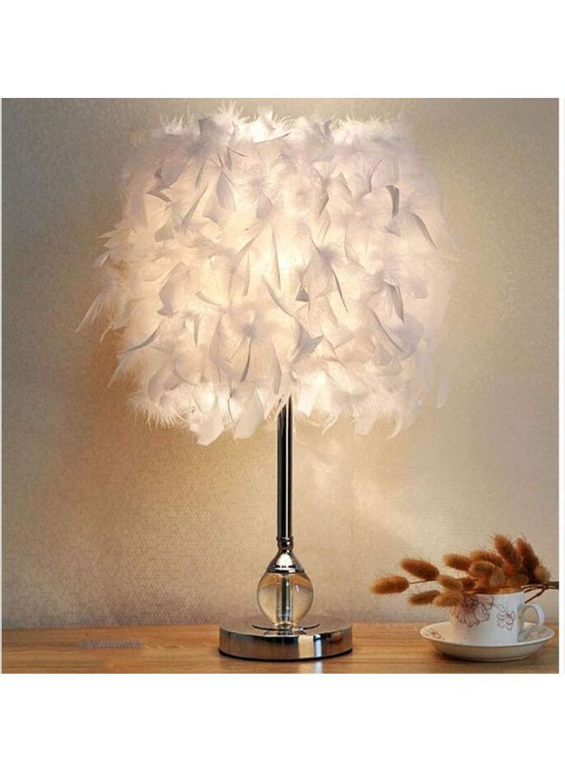LED Feather Detail Table Lamp Yellow