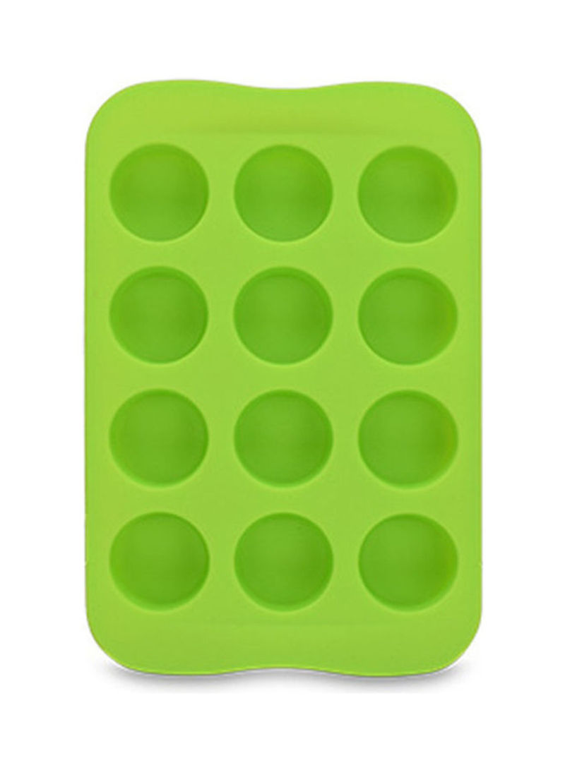 12-Slot Silicone Ice Mould Green 10.5x16cm