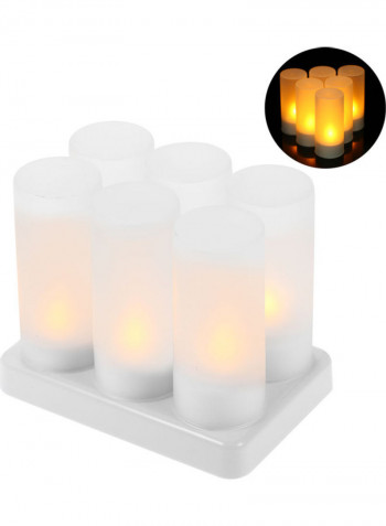6-Piece Rechargeable LED Candles Light Set White