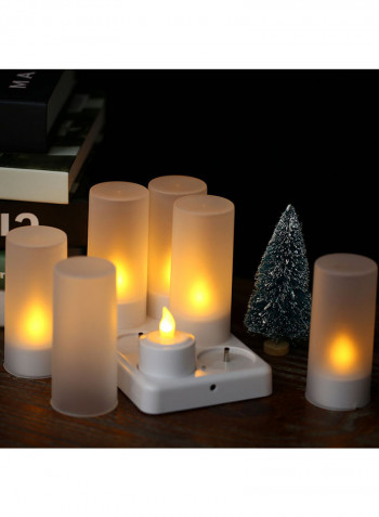6-Piece Rechargeable LED Candles Light Set White