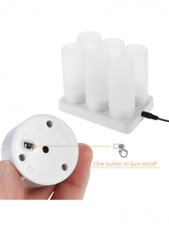 6-Piece Rechargeable LED Candles Light Set White