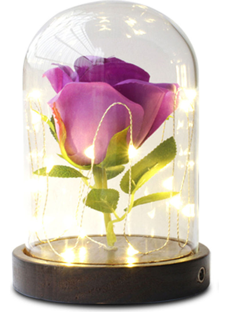 LED Rose Lamp 20 Beads String Light Purple 17.80x12.50x12.50cm