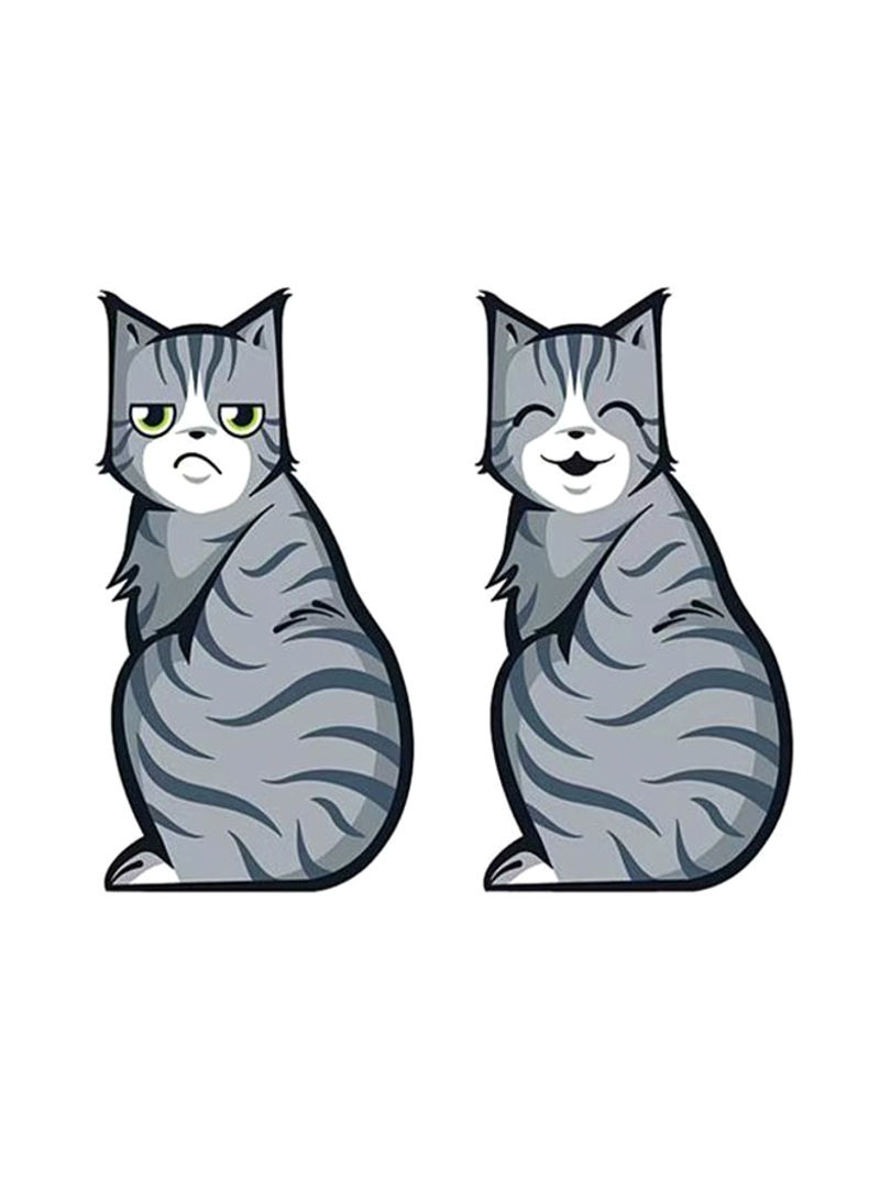 Moving Tail Kitty Rear Window And Wiper Decal Two Cat Stickers