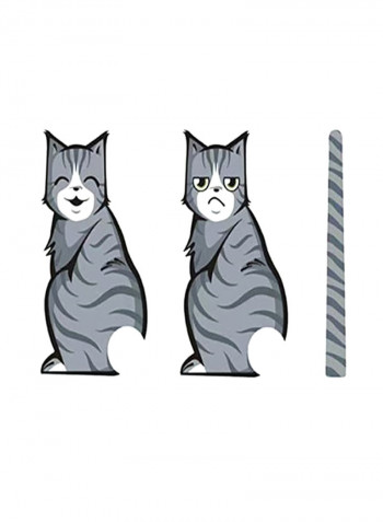 Moving Tail Kitty Rear Window And Wiper Decal Two Cat Stickers