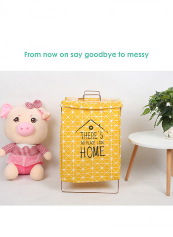 Waterproof Large Laundry Clothes Basket Yellow 35x3x25centimeter