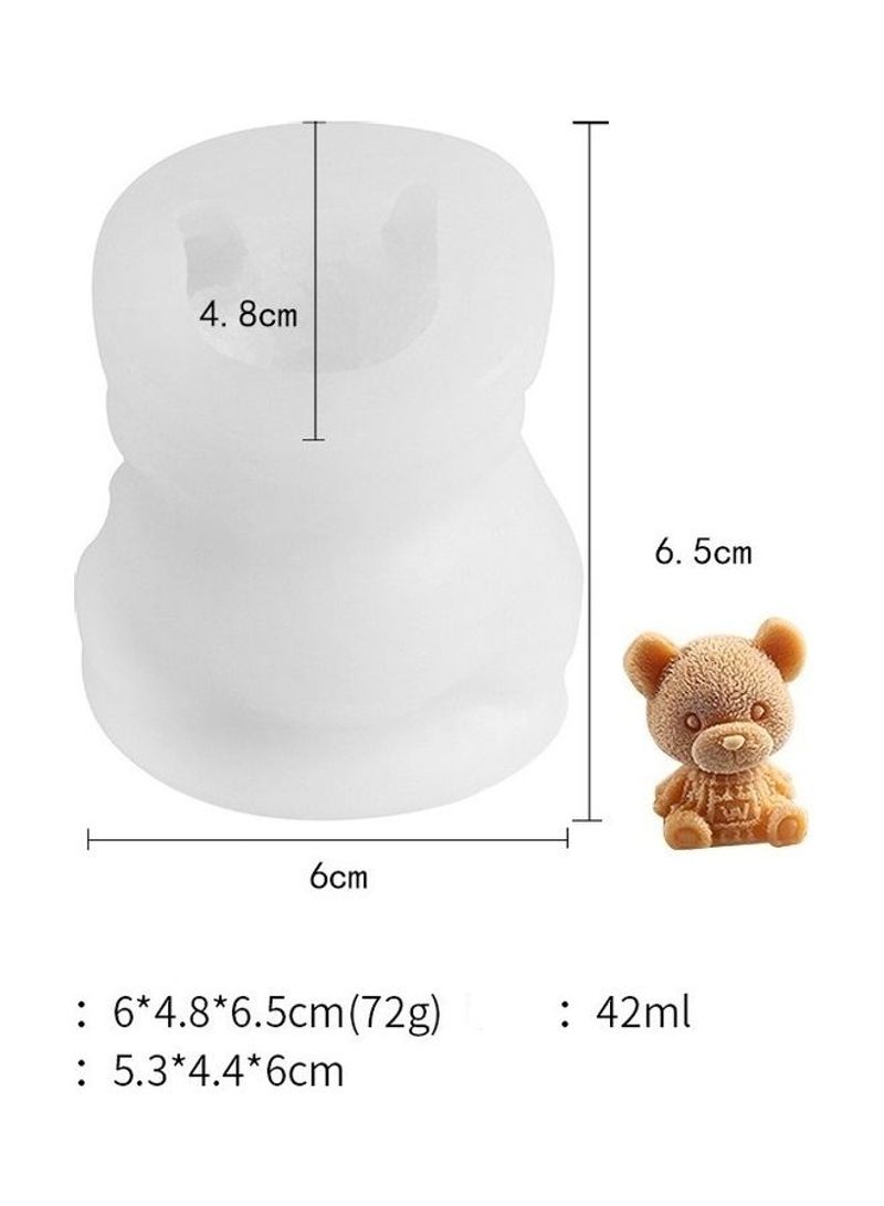 Bear Silicone Mould White 6x6.5x4.8cm