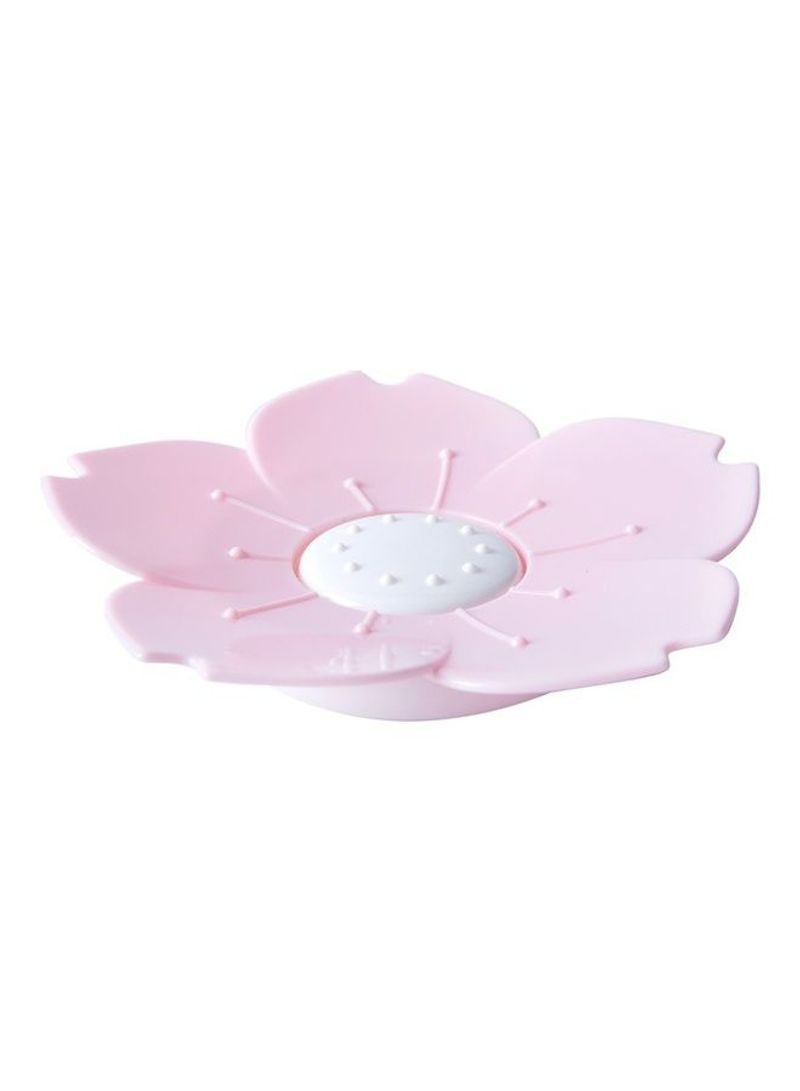 Petal Shape Soap Dish Pink/White 14.4x13.8x2.4cm