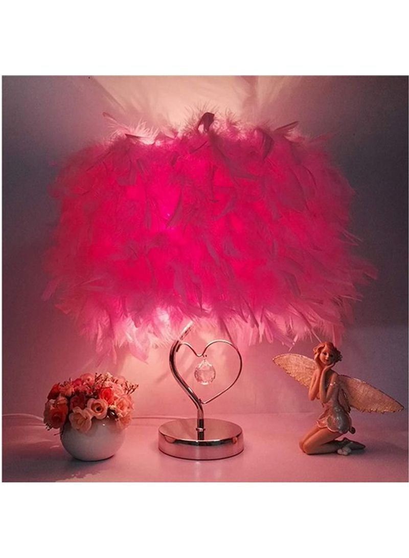 Feather LED Bedside Table Lamp Pink