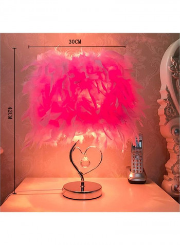 Feather LED Bedside Table Lamp Pink