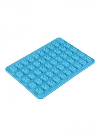 50-Cavity Cartoon Bear Silicone Mould With Baking Dropper Blue 13.8x18.8x0.9cm
