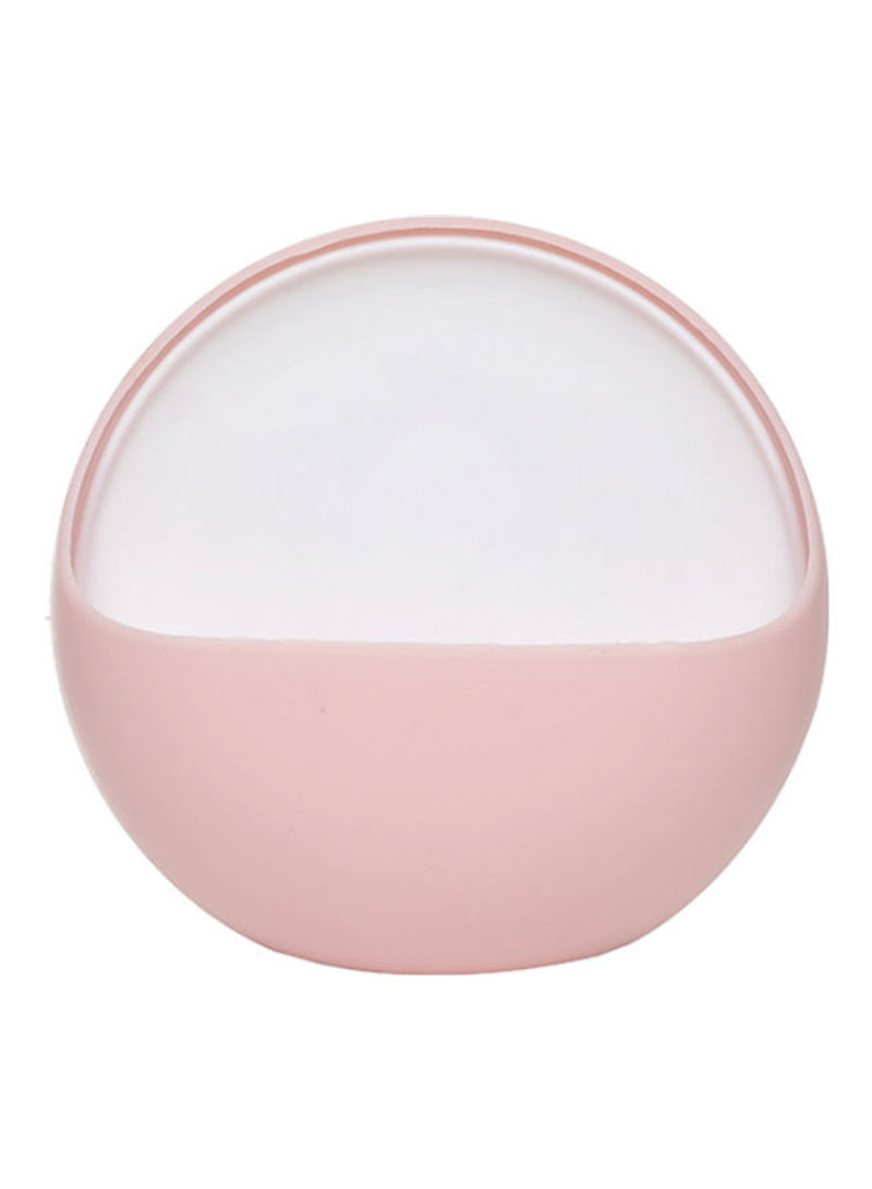 Fashion Round Shape Wall Mounted Soap Holder Pink/White 11 x 5cm