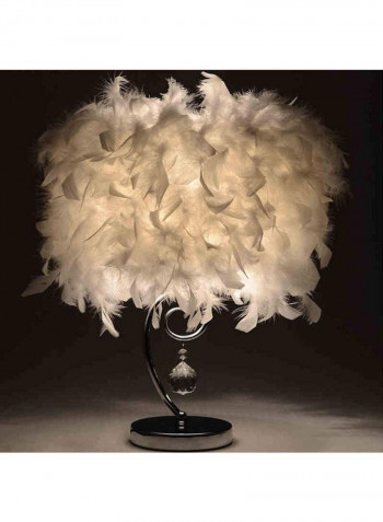 LED Feather Detail Table Lamp Yellow