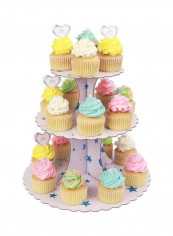 3 Tier Cake Display Stand And Fruit Plate Blue Star