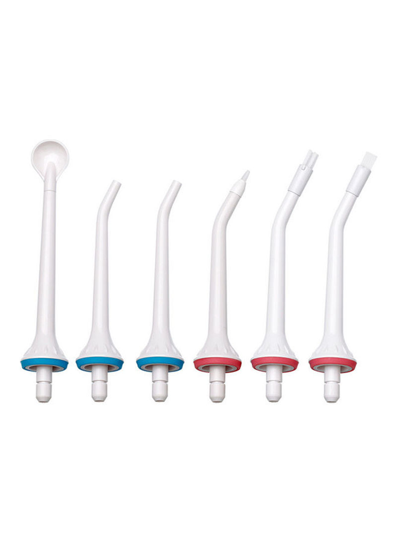 6-Piece Portable USB Rechargeable Tooth Cleaner Set White/Blue/Red 0.34kg