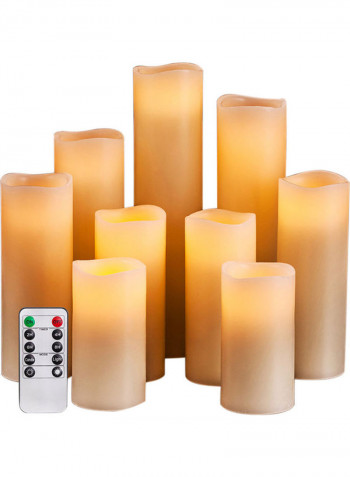 9-Piece Flameless LED Candle Light Yellow