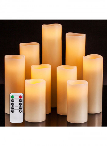 9-Piece Flameless LED Candle Light Yellow