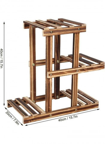 Three Layers Wooden Multi-Tiers Flower Stand Brown