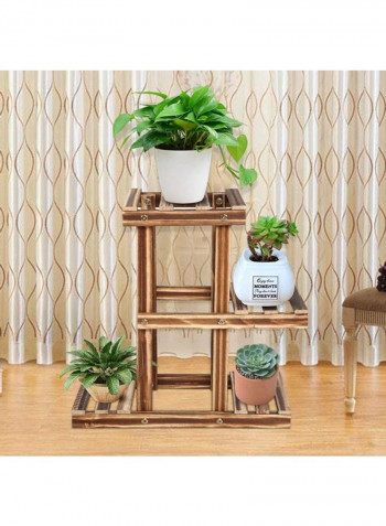 Three Layers Wooden Multi-Tiers Flower Stand Brown