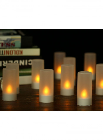 12-Piece Rechargeable LED Remote Control Candles Light Set White