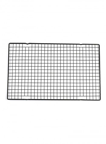 Stainless Outdoor Grill Net Baking Cake Cooling Rack Black 40x25.5x2cm