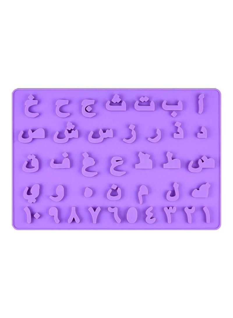 Arabic Letter Shape Silicone Mould Purple 33x0.8x22.5cm