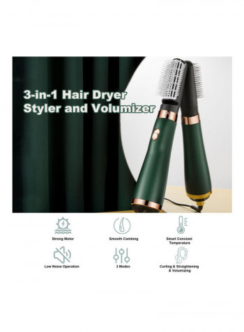 3-In-1 Ionic Hot Air Blow Dryer Brush Grey 27x8x13.5cm