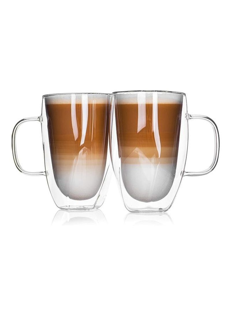 Set of 2 Double Wall Coffee Mugs multicolour 350millimeter