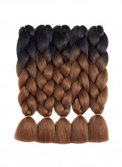 5-Piece Synthetic Braiding Crochet Braids Hair Extension Set Brown 24inch
