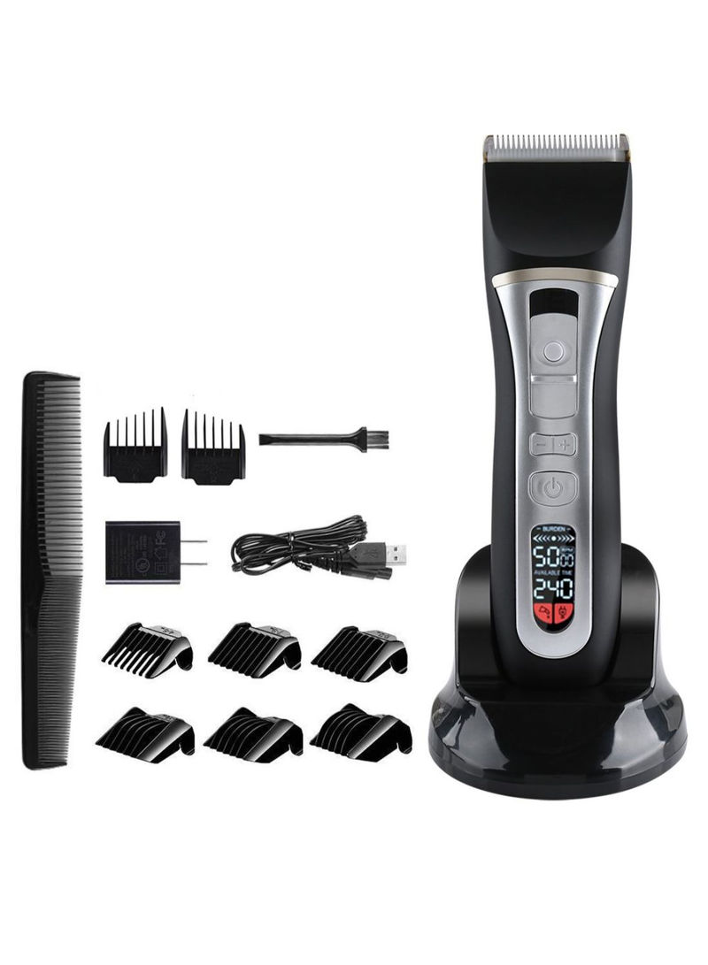 Cordless Electric Hair Trimmer Kit Silver/Black