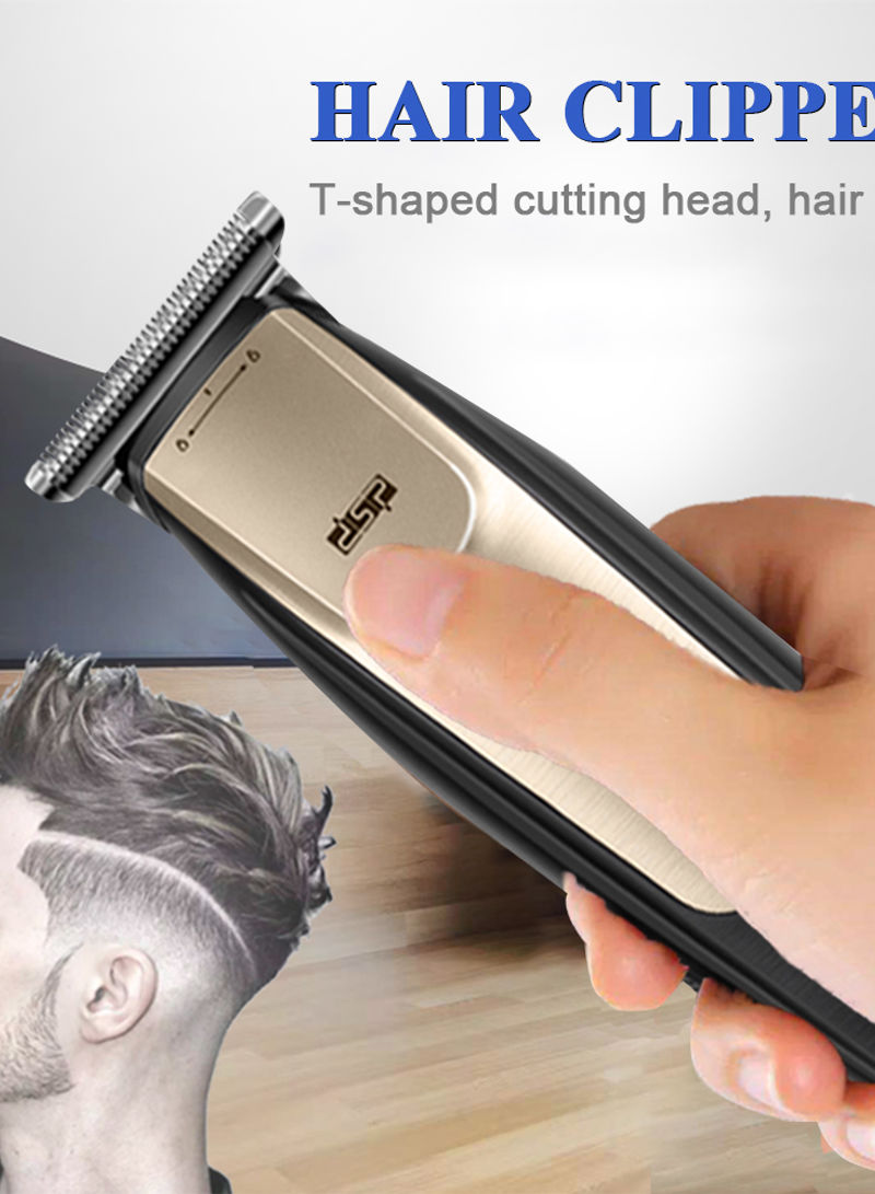 USB Charging Hair Cutting Kit with Guide Comb Grooming Kit Low Noise Gold 24.7 x 8.3 x 18.7cm